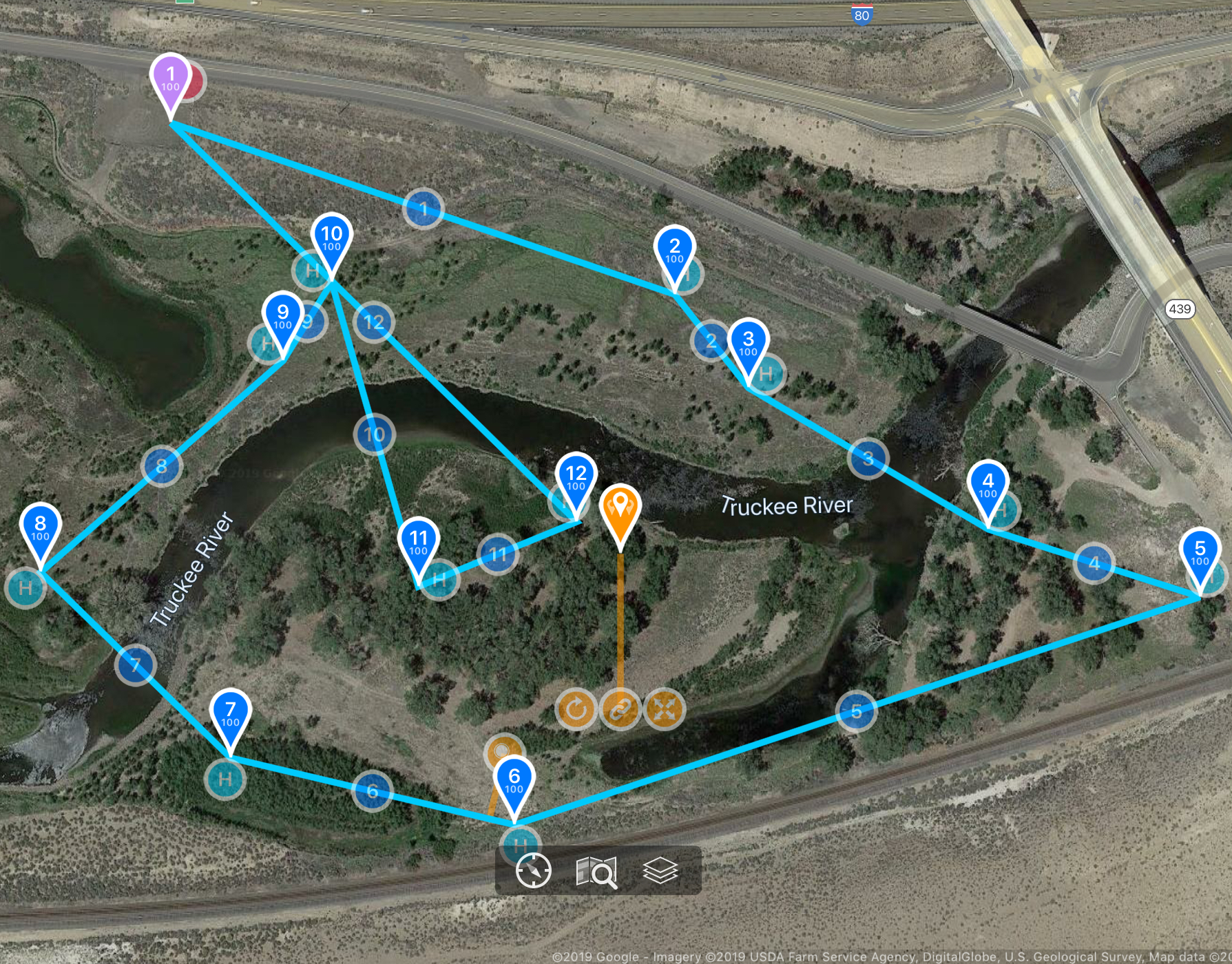 Aerial Survey GPS track